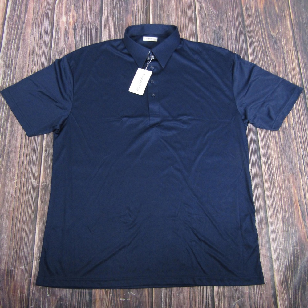 Collars‎ & Co Polo Shirt Mens 2XL Blue Dress Collar Performance Golf Top